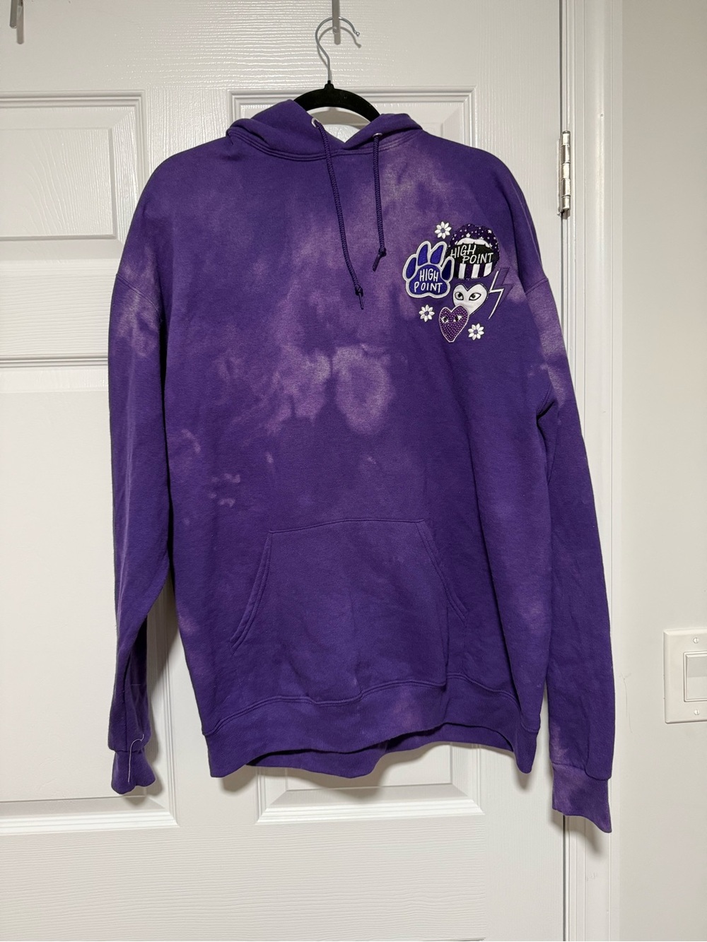 Purple Tie-Dye Crewneck Hoodie Sweatshirt - Women SIZE XL - High Point Uni